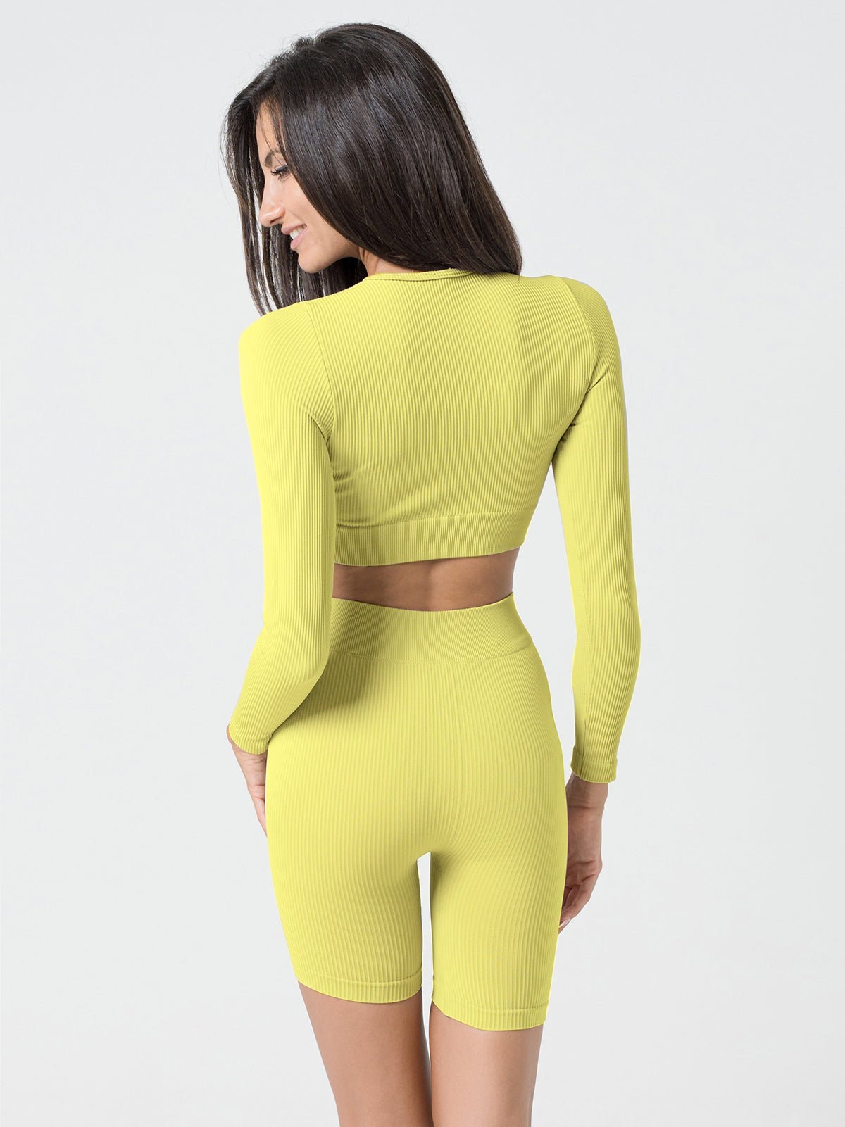 Set Armonika Lime Crop Top e Bikers