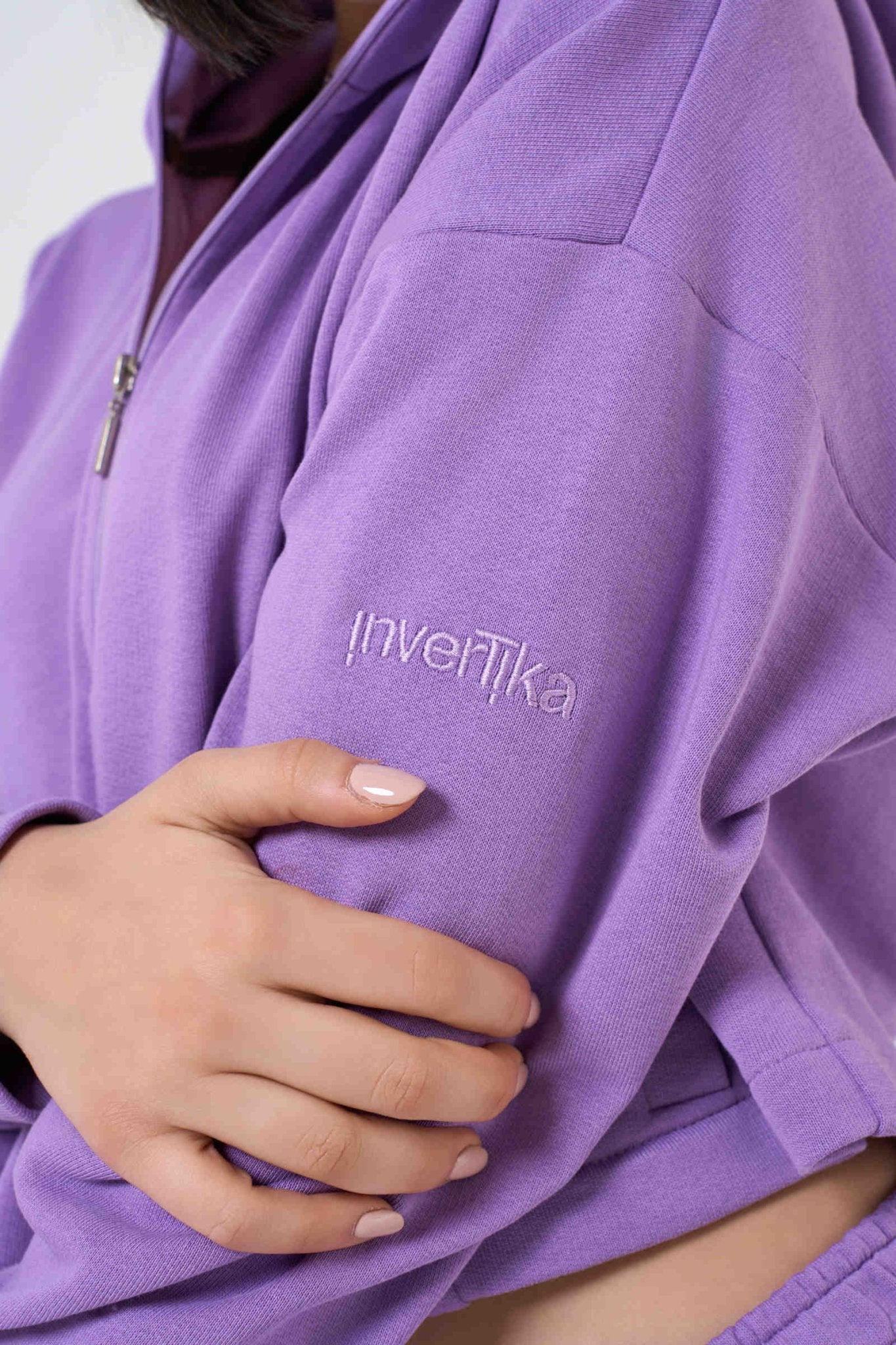 Set Ludika Lilac Felpa Crop e Panta Wide - Leg