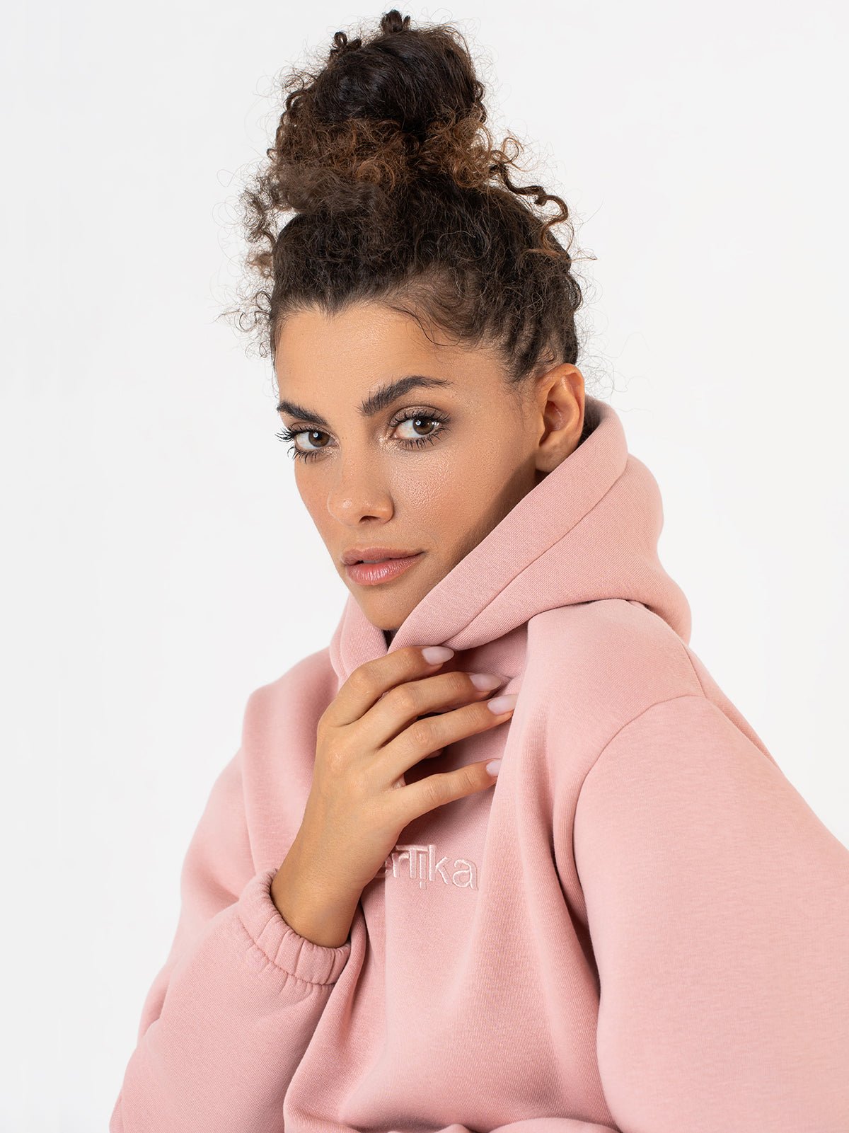 Set Cosmika LIght Rose Felpa Crop Pantalone Svasato