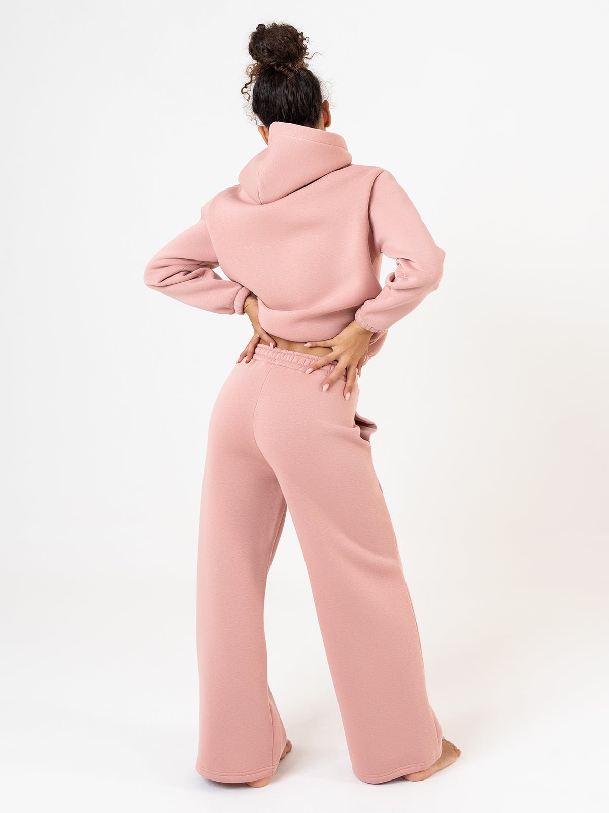 Set Cosmika LIght Rose Felpa Crop Pantalone Svasato
