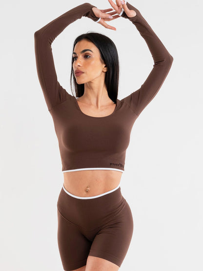 Set Eclettika Choco Crop Top e Shorts