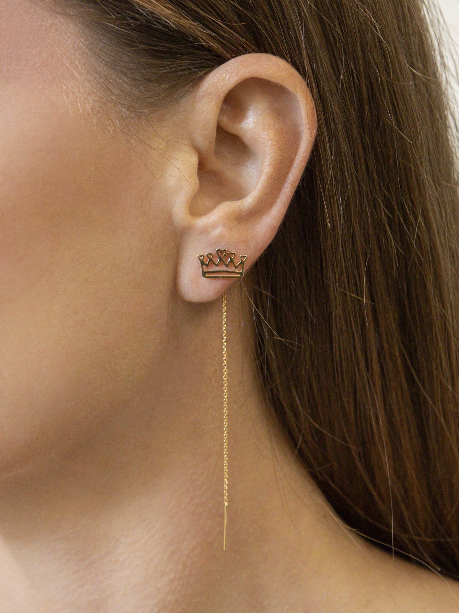 Orecchino Sali e Scendi Lumika Corona Gold