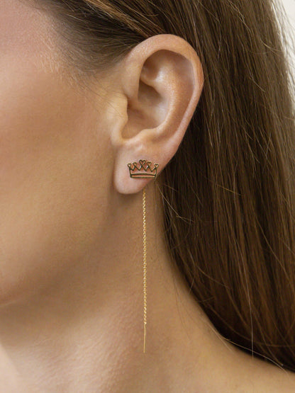 Orecchino Sali e Scendi Lumika Corona Gold