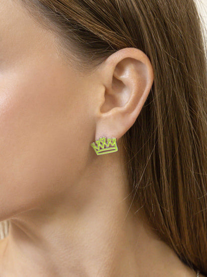 Orecchino Lumika Corona Smaltato Silver