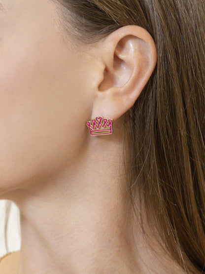 Orecchino Lumika Corona Smaltato Gold