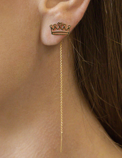 Orecchino Sali e Scendi Lumika Corona Gold
