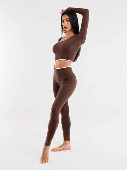 Set Eclettika Choco Crop Top e Leggings